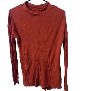 Ana Women's Rust Long Sleeve Women's Top Size Small